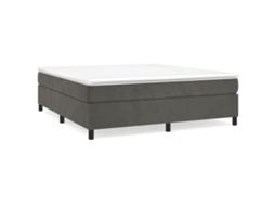 Cama com Molas e Colchão Veludo Cinzento Escuro MAISON EXCLUSIVE (160x200 cm)