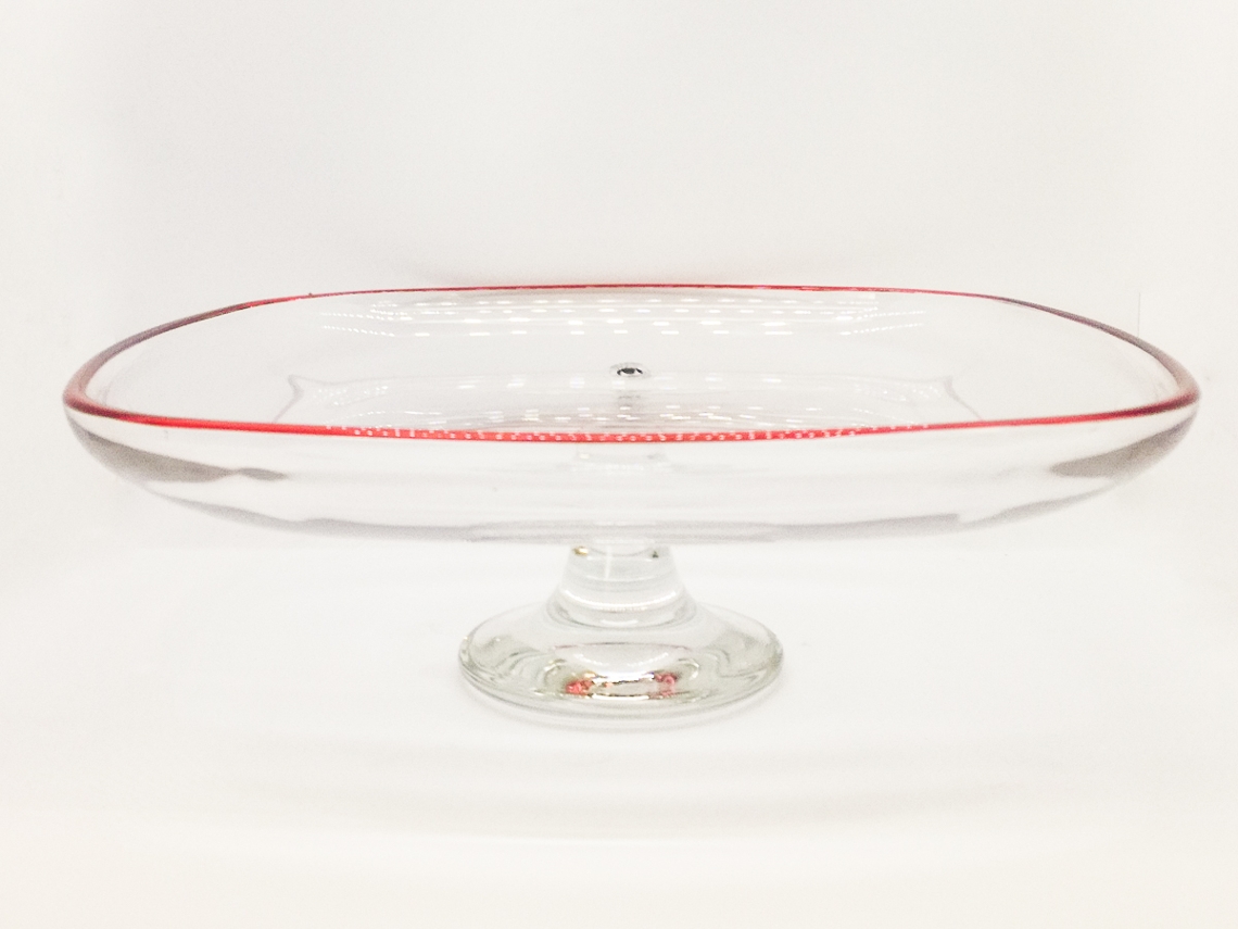 Prato Decorativo Walther-Glas Kayla Vermelho 35cm