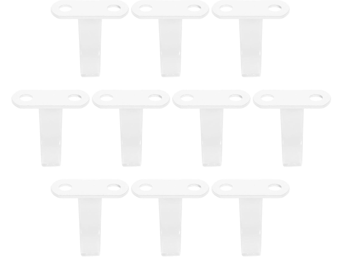 Conjunto De 10 Ganchos Teto Metal Branco Com Parafuso, Design Haste