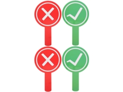 Conjunto De 4 Pás De Votação Leves De Plástico Com Dupla Face E Alça.