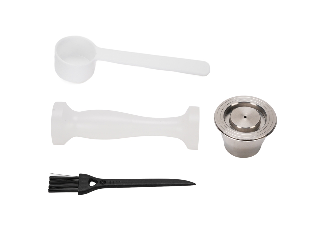 Kit de Recarga de Cápsula de Café Reutilizável em Aço Inoxidável com Pisador e Ferramentas