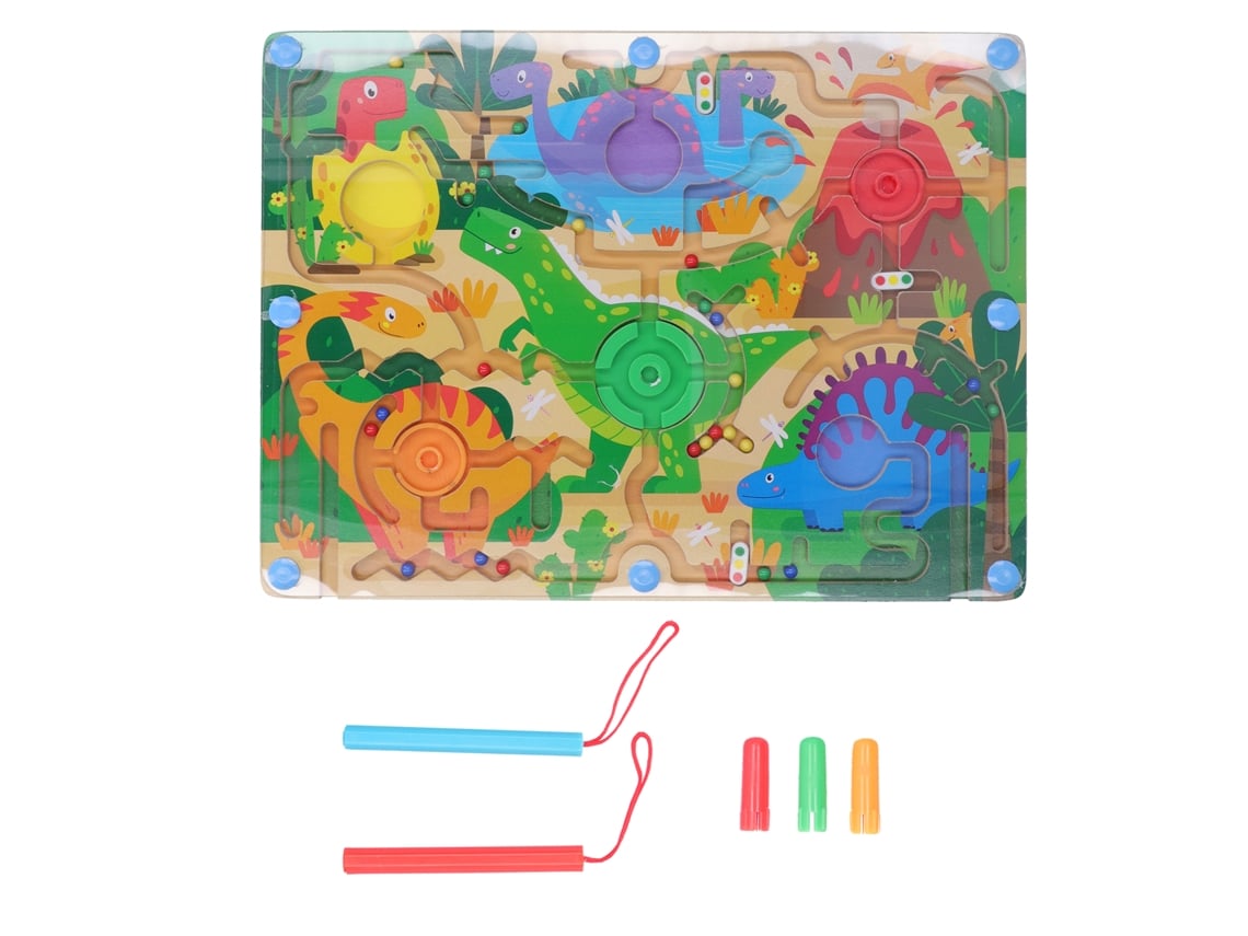 Ats juego de Laberinto de Madera Con Patsrón Cute Y Magnético Educatsivo para Niños Dinosaurio