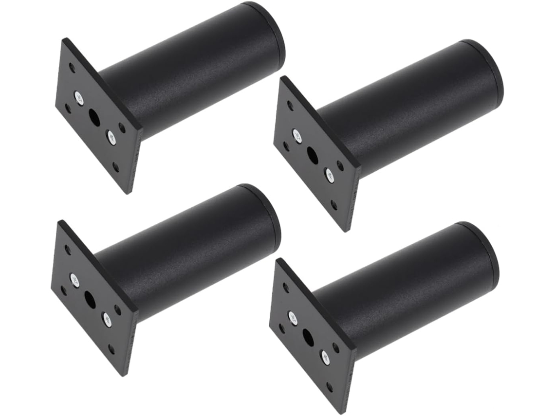 Conjunto De 4 Pés Suporte Ajustáveis Para Móveis Em Liga Alumínio Espacial, Ideais Para Mesas E Armários