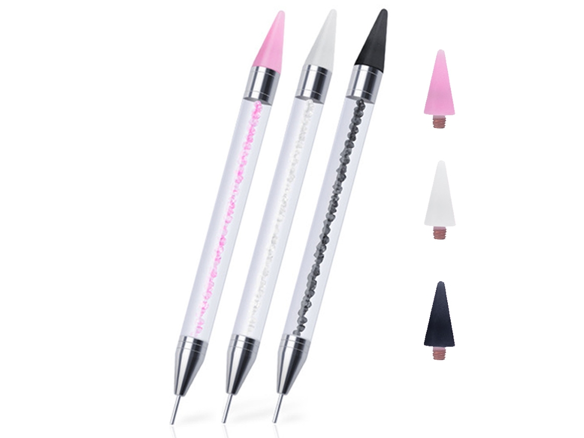Canetas Para Strass Cabo De Acrílico Seletor De Strass De Extremidade Dupla Com Pontas De Caneta Substitutas -Estilo1 ZMDECQNA 3 Un
