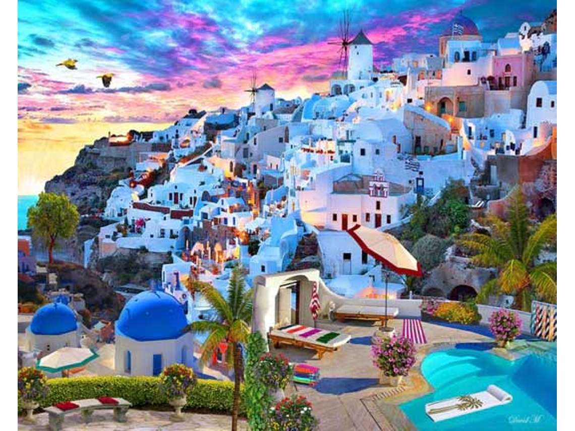 Tela FIGURED' ART Paint by Numbers - Paisagem Da Grecia  - Figured' Art Fa10051-Y (51x2,5x41,3 cm)