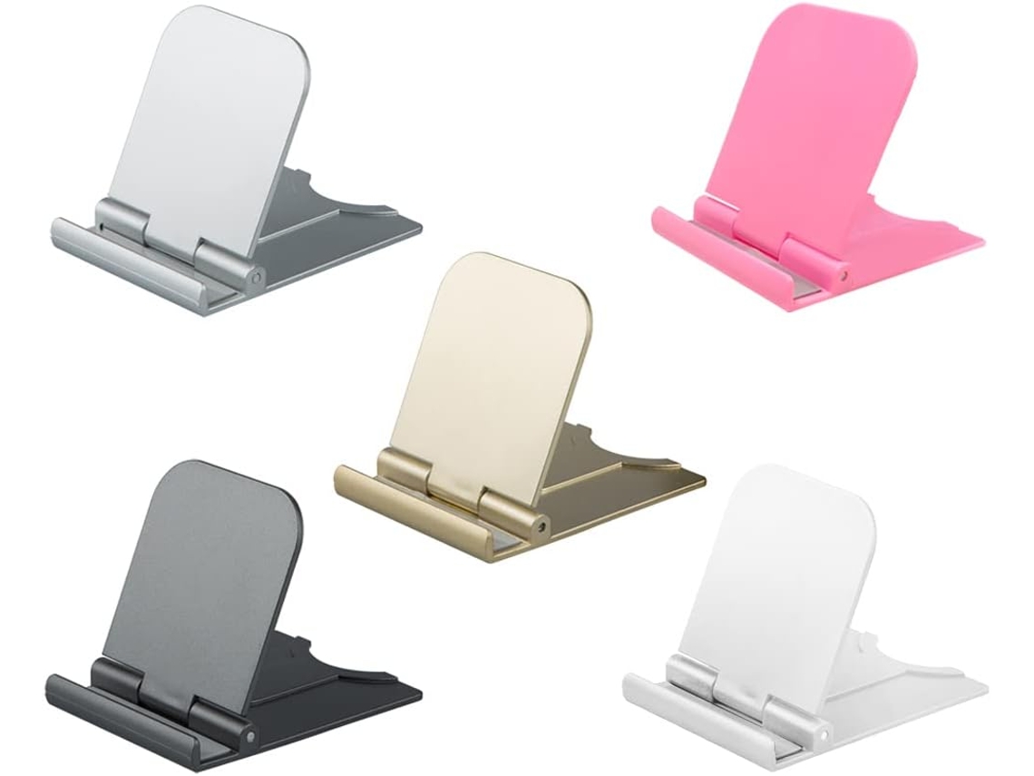Kit Com 5 Suportes Universais Dobráveis ​​para Celulares, Tablets, Leitores Digitais, Mini Ipads E Smartphones.