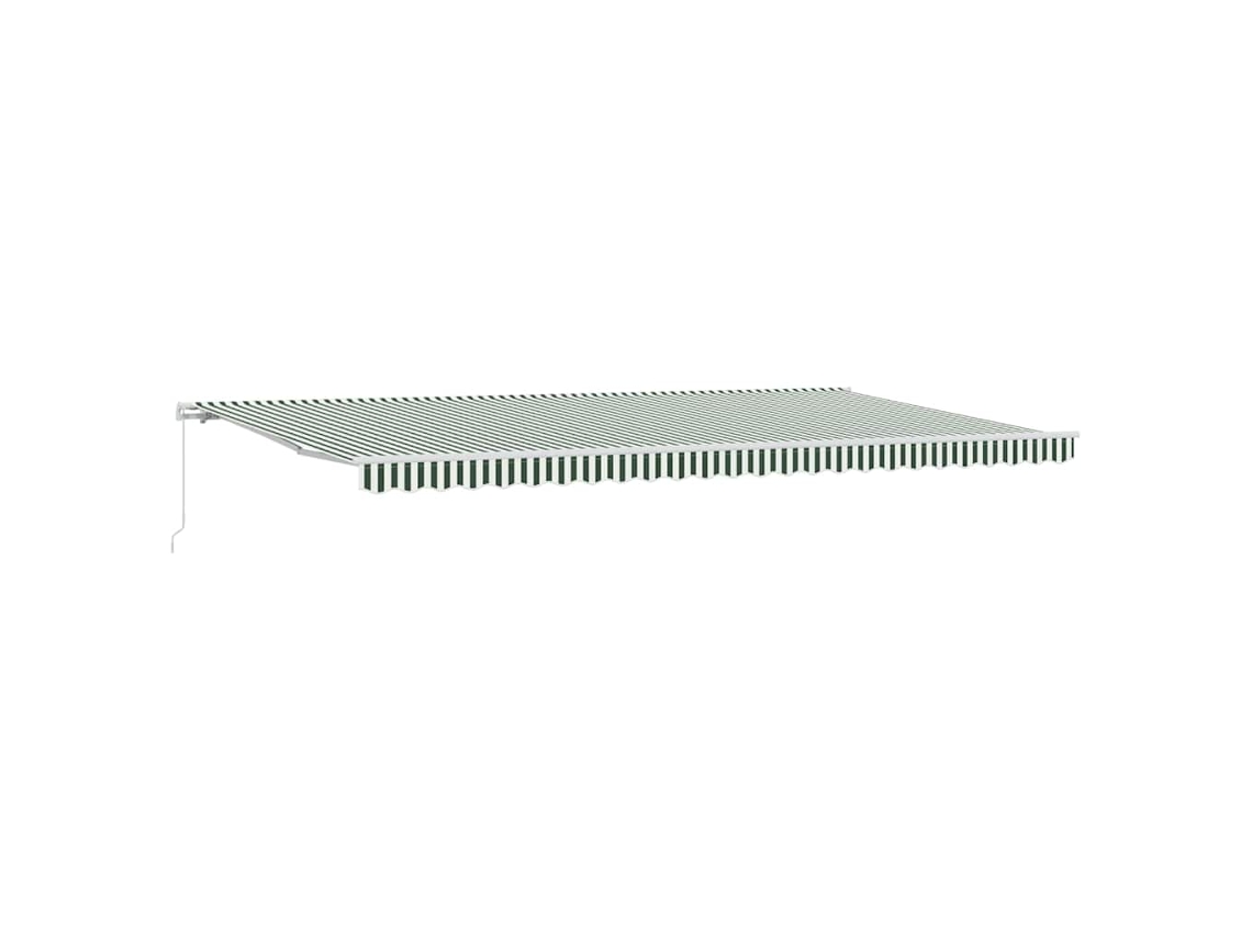 Toldo retrátil verde e branco 600x300cm poliéster e alumínio MAISON EXCLUSIVE