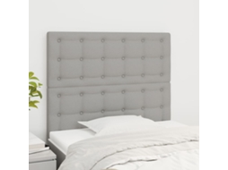 Cabeceira de cama 2 pcs tecido 90x5x78/88 cm cinzento-claro