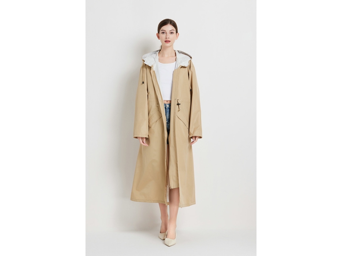 Poncho De Chuva Com Capuz, Cáqui, W 160-175 Cm, Elysve