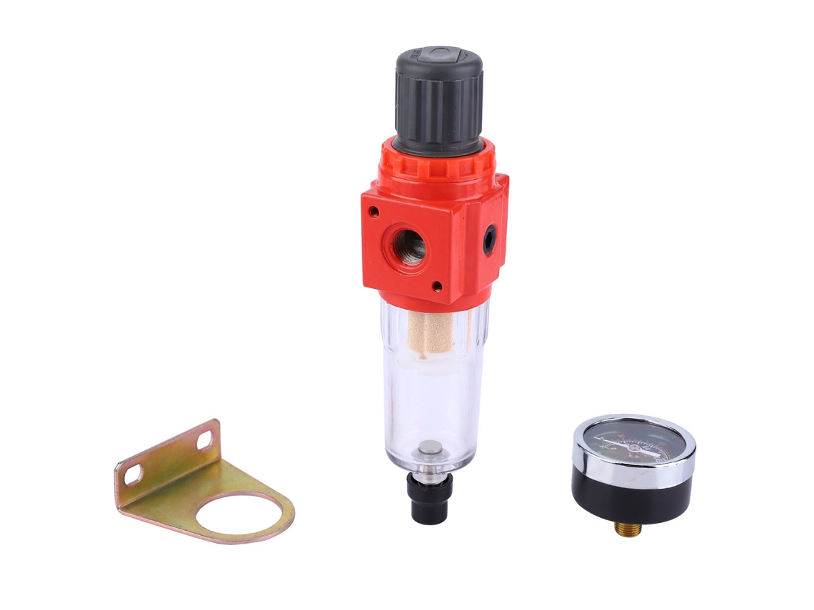 Válvula Reguladora De Pressão Pneumática Compressor Ar Com Manômetro G1/4"