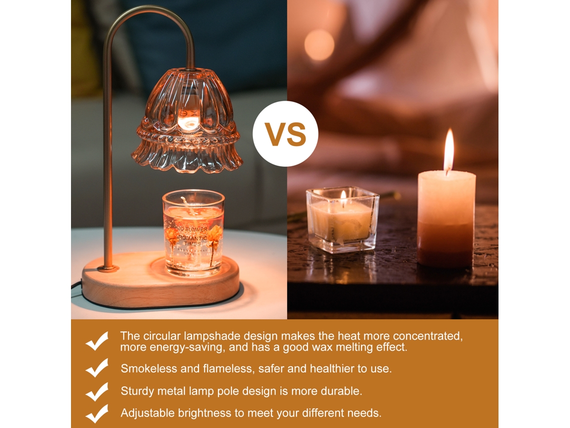 Lâmpada Aquecedora De Velas Com Timer Ajustável Para Aromaterapia