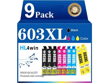 Cartuchos De Tinta 603xl Hl4win Compatível Com Epson 9 Cartuchos Multicores Jato De Tinta