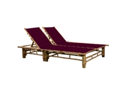 Sun Lounger, Sun Loungers Vidaxl Vermelho Bambu (n/a)