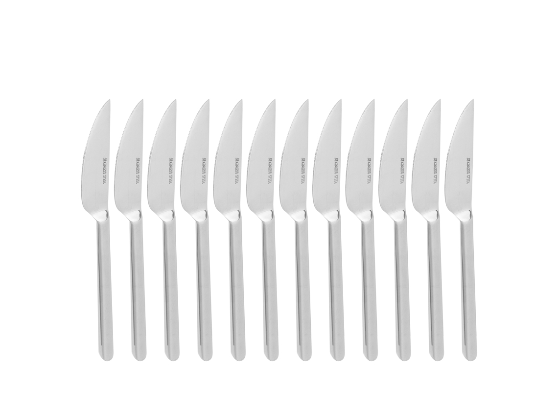 Conjunto de 12 Facas S/MARCA de aço inoxidável 316 para bife mesa cozinha restaurante