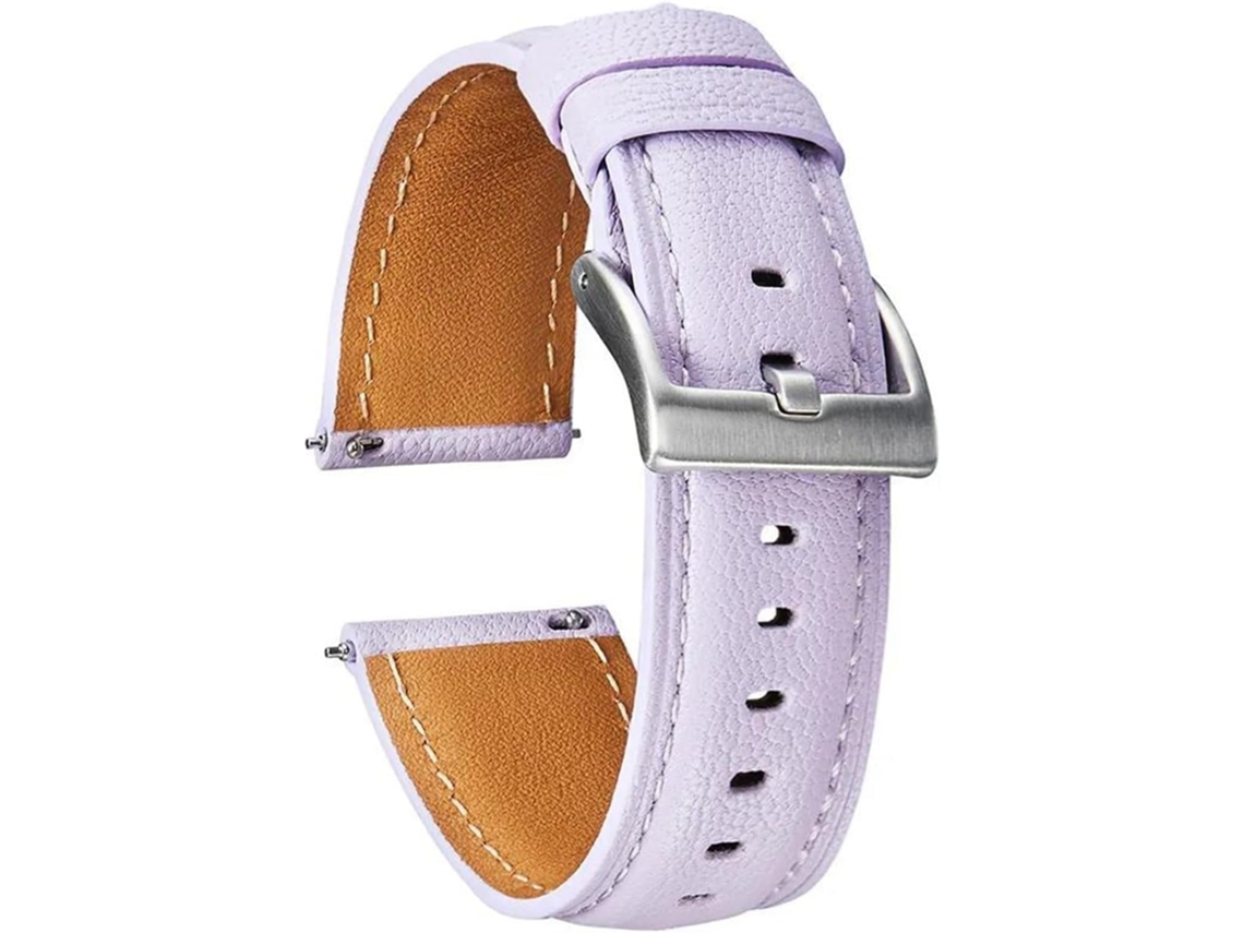 Pulseira de couro com 24 Mm Confortável Água Resistente Fivela Aço Inoxidável S/MARCA