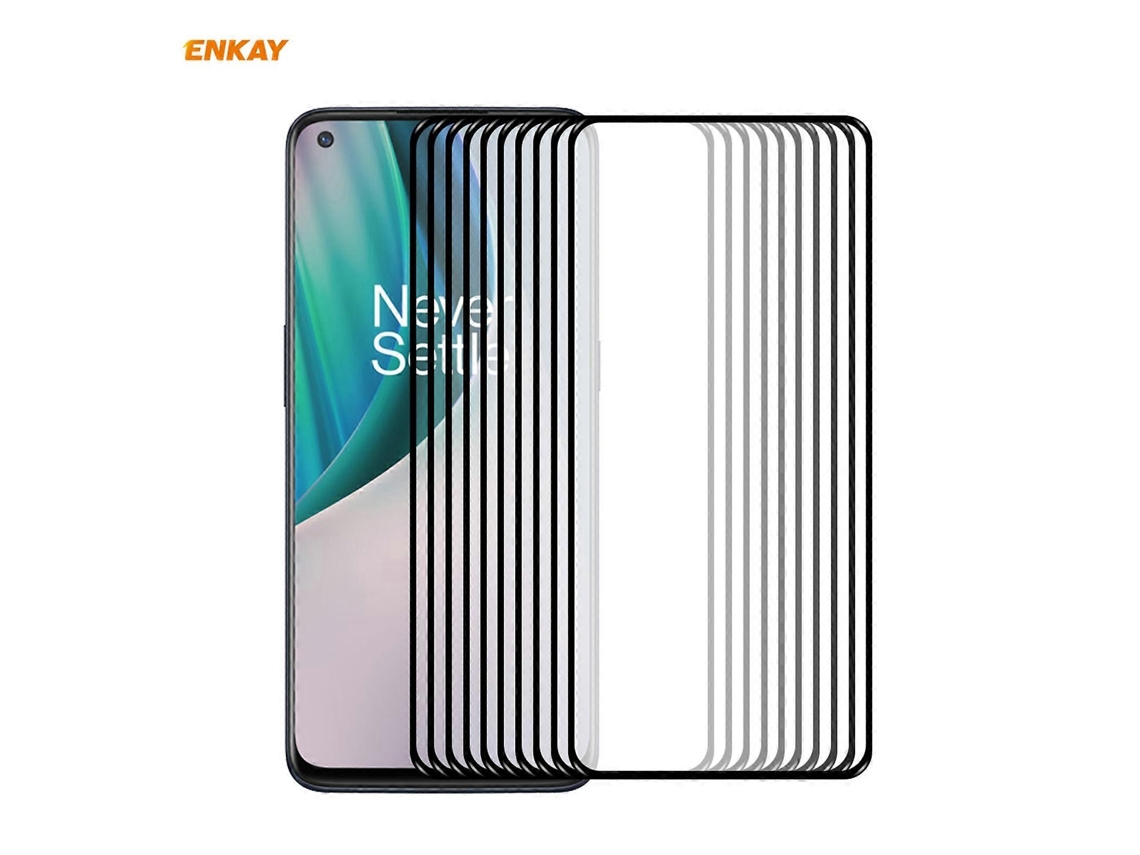 Para Oneplus Nord N10 5g, Pacote Com 10 Unidades De Película De Vidro Temperado Enkay Hat-prince Com Cola Total, 0,26 Mm, Dureza 9h E Tecnologia 2.5d.