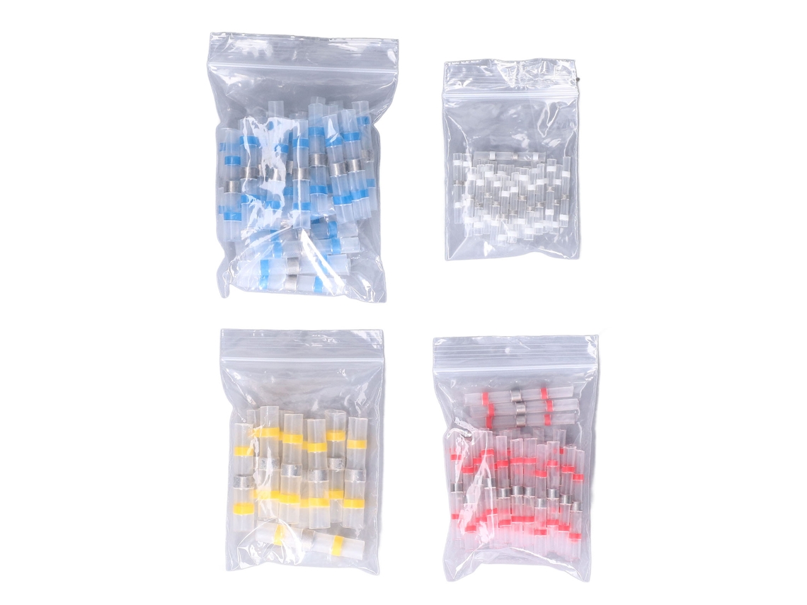 Kit 100 Conectores Termorrecobridores Solder Seal À Prova D'água Com Terminal De Crimpagem Para Eletrônicos