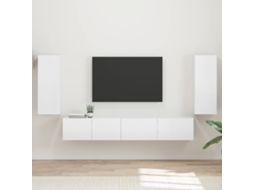 Vidaxl Conjunto De Móvel De Tv 4 Unid. Branco Brilhante