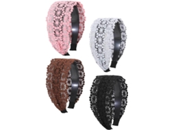 De 4 Faixas De Cabelo Largas E Antiderrapantes Nuobesty Para Mulheres, Confortáveis E Elegantes, Com Bordado 3d.