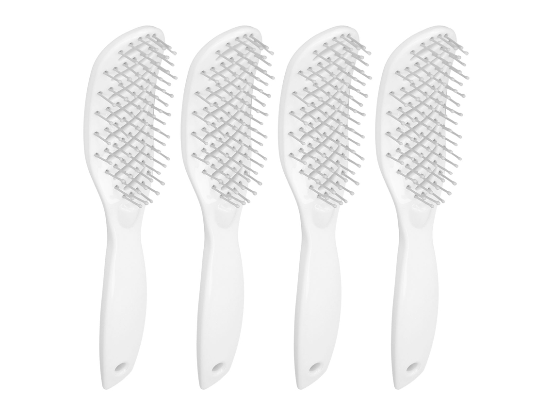 2026 4pcs Cepillo de Pelo 9 Filas Masaje de Cuero Cabelludo Resistente Al Calor Desenredante para Hombres Blanco