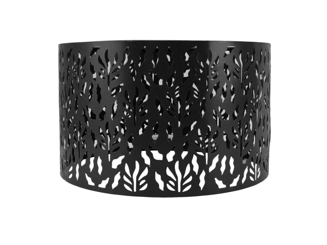 Abajur de Metal Oco Estilo Moderno Folha de Capim D'água com Carvado Preto