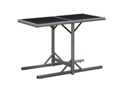 Vidaxl Mesa De Jardim 110x53x72 Cm Vidro E Vime Pe Antracite