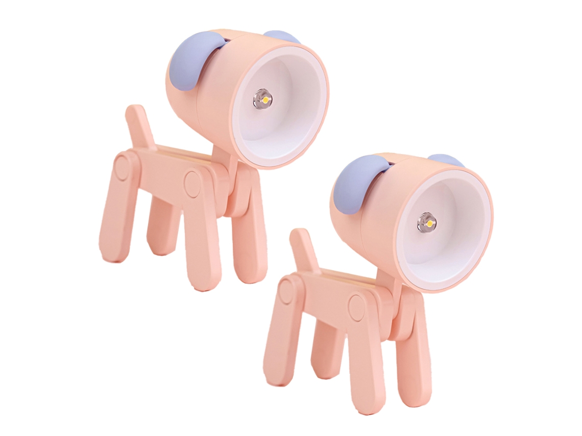 2 Pcs Lâmpada Led Mini para Secretária Suporte de Telefone em Forma de Cão Luz Noite Ajustável RNEMITERY