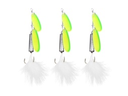 3 Iscas de Pena Spinner Spoon com Gancho Triplo