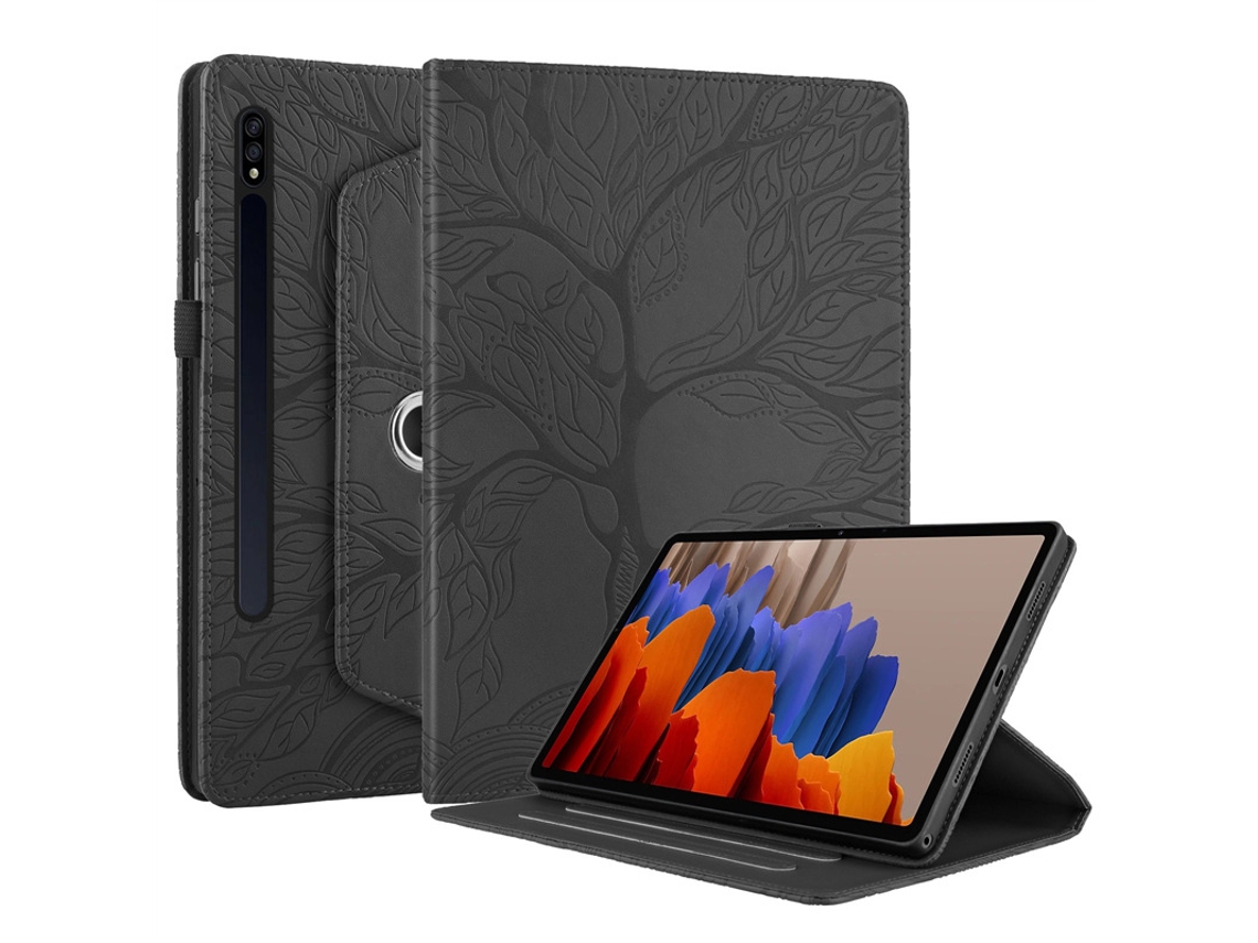 Capa De Pu Elástica Para Samsung Tab S7 Fe 12.4'' 2021 Preto Hexinyigjly
