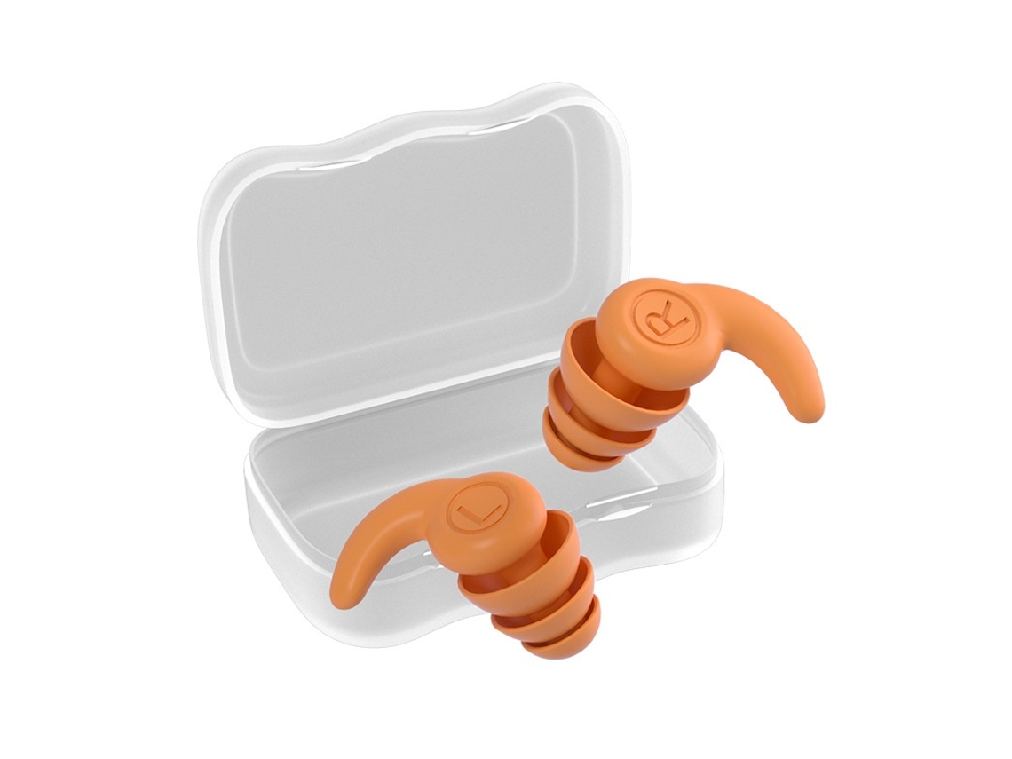 Protetor Auricular Infantil Elysve, Silicone, Laranja