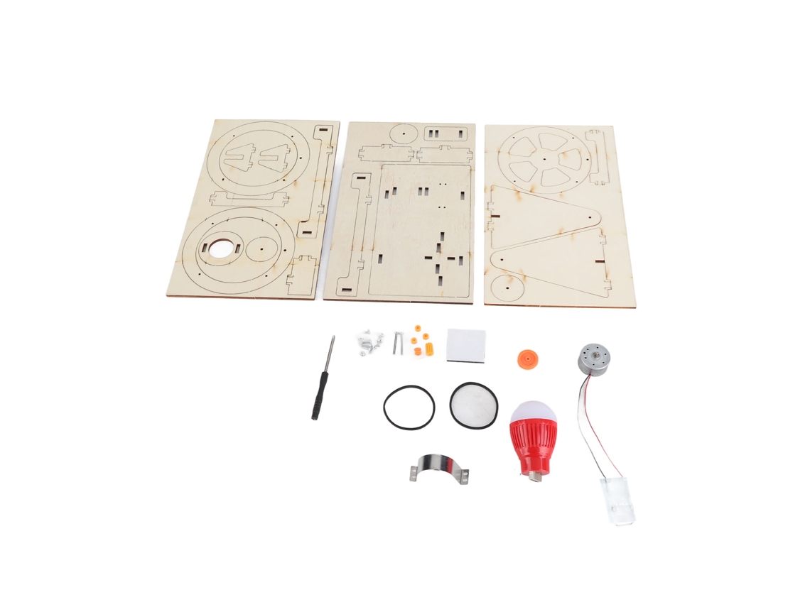 Primerox modelo de Gerador de Manivela Manual de Madeira Kit Científico Educativo com Lâmpada