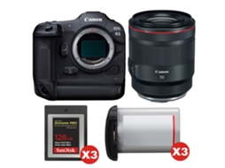 Eos R3 + Rf 50mm F/1.2 L Usm + 3 Sandisk 128gb Extreme Pro Cfexpress Type B + 3 Canon Lp e19 + Ebook “20 Dicas para Fotos Que Impressionam” CANON