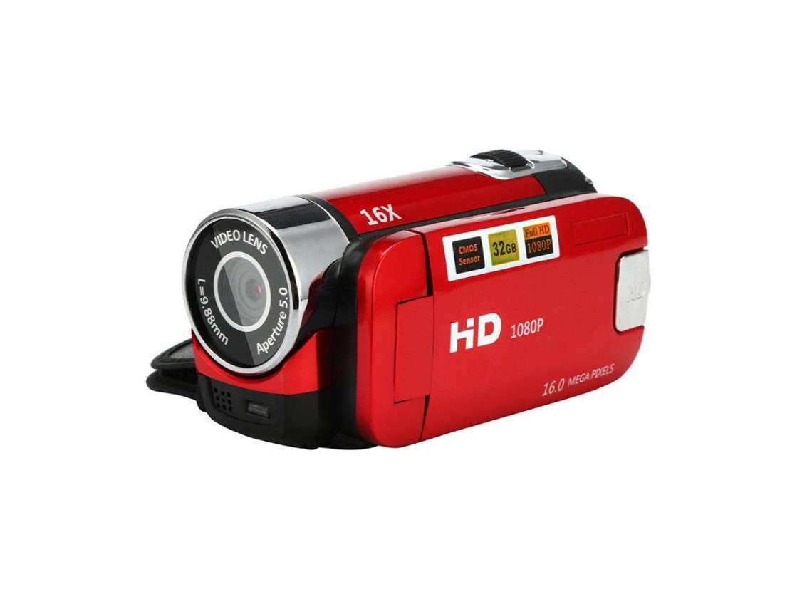 Câmara de Filmar Tela Lcd de 2,7 Polegadas Zoom Digital 16X Hd Portátil Plugue Vermelho dos Eua