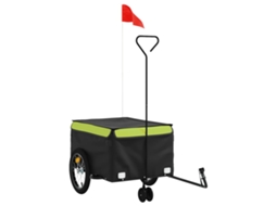 vidaXL Reboque para bicicleta 45 kg ferro preto e verde