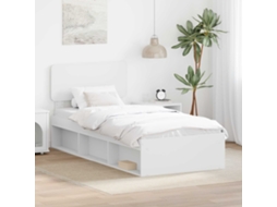 Vidaxl Estrutura Da Cama Com Cabeceira Branco 100 X 200 Cm