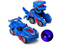 Carro De Brinquedo Elétrico De Dinossauro Transformador Automático Com Flash E Som Adequado Para Crianças De 3 A 7 Anos, Azul Aquaforge