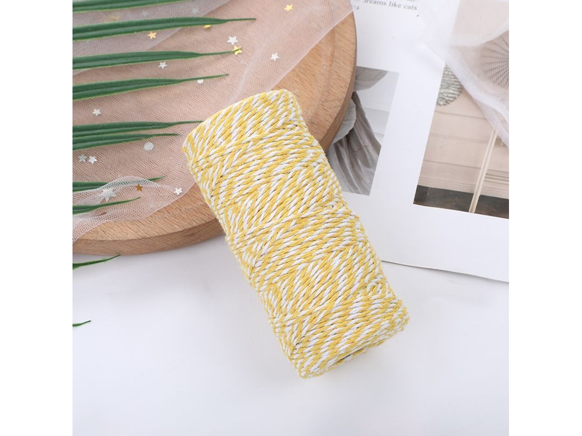 Fio De Cozinha, Fio De 2 Fios 328 Pés, Fio Para Artesanato, Jardinagem, Embalagens, Amarelo (1 Peça)