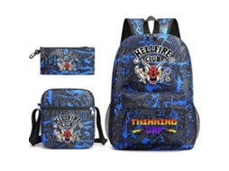 Mochila Juvenil Com Estampa Stranger Things, Mochila De Lona De Três Peças, Mochila De Viagem Criativa Olysi Shop
