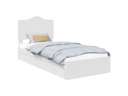 Cama com Armazenamento Branco 75x190 cm Madeira Processada MAISON EXCLUSIVE