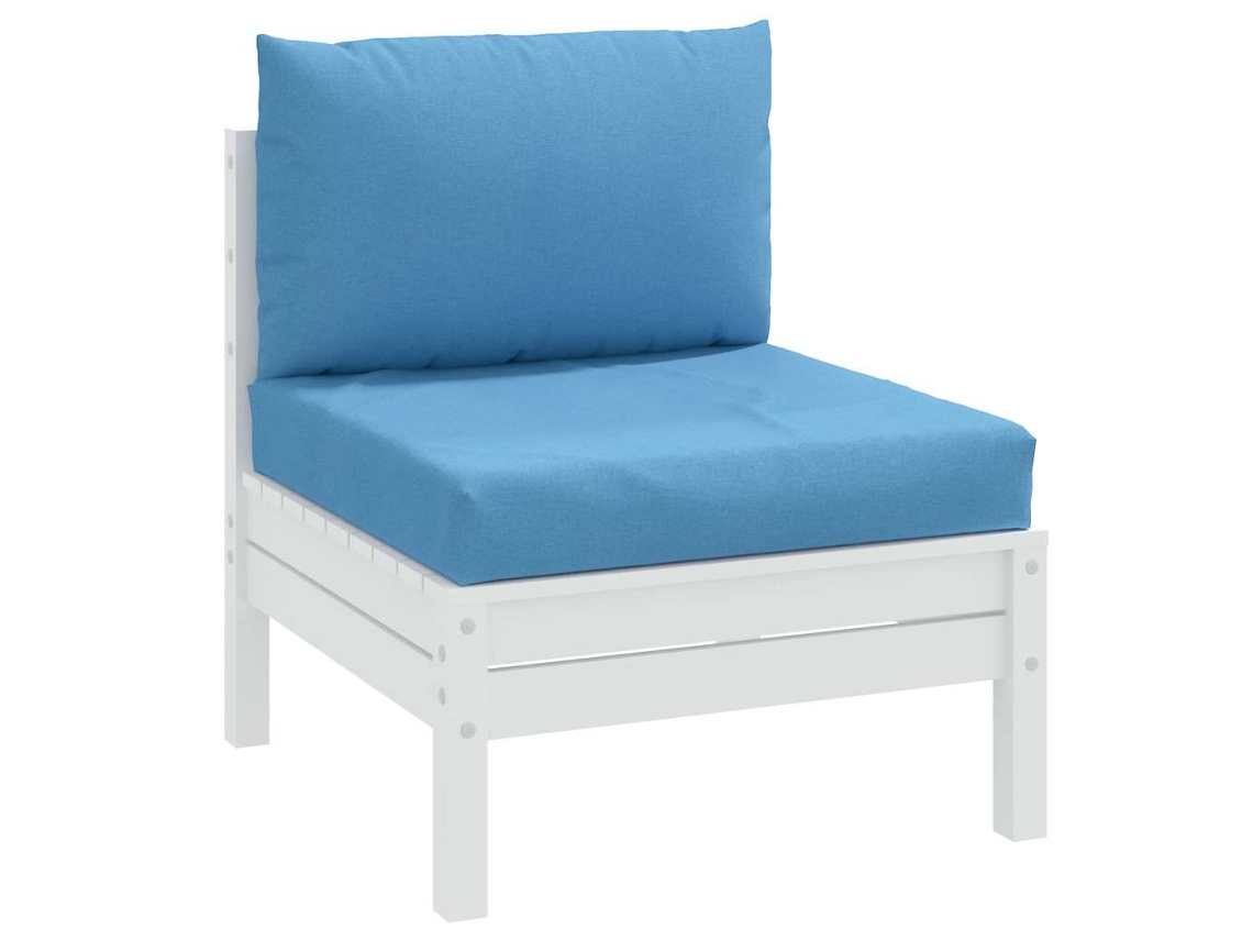 Vidaxl Almofadões De Paletes 2 Pcs Mesclado Tecido Azul