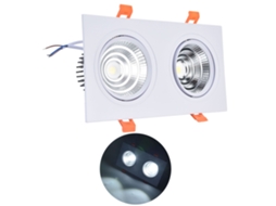 Lâmpada de Teto Embutida COB LED 2x7w 6000k Ajustável 100-264v com Driver para Quarto | S/MARCA