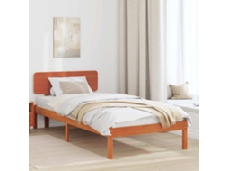 Vidaxl Estrutura Da Cama Com Cabeceira Marrom Cera 80 X 200 Cm