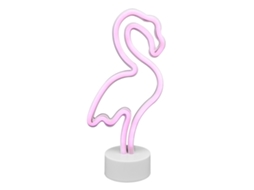 Luz de Néon Led em Forma de Pássaro com Base Rosa, Bateria, Decoração de Quarto, Festas | S/MARCA