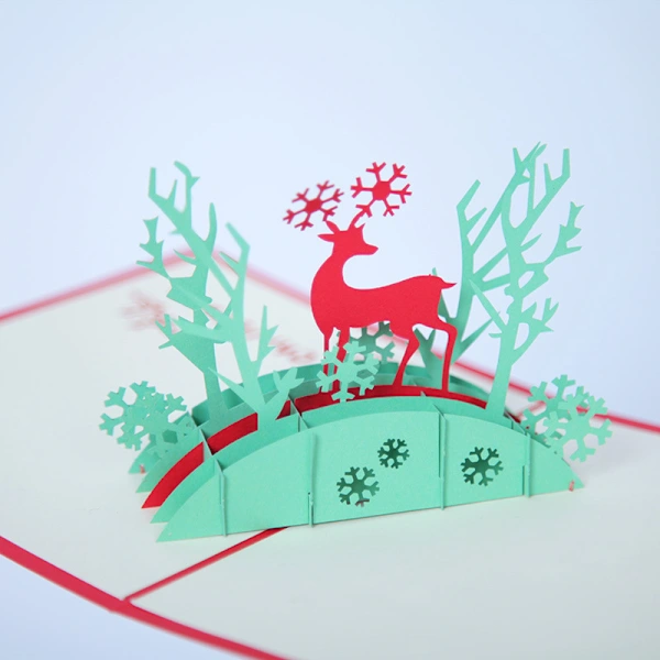 /ea/5 Peças Cartões De Natal Criativos 3d Saudação De Natal Aquaforge