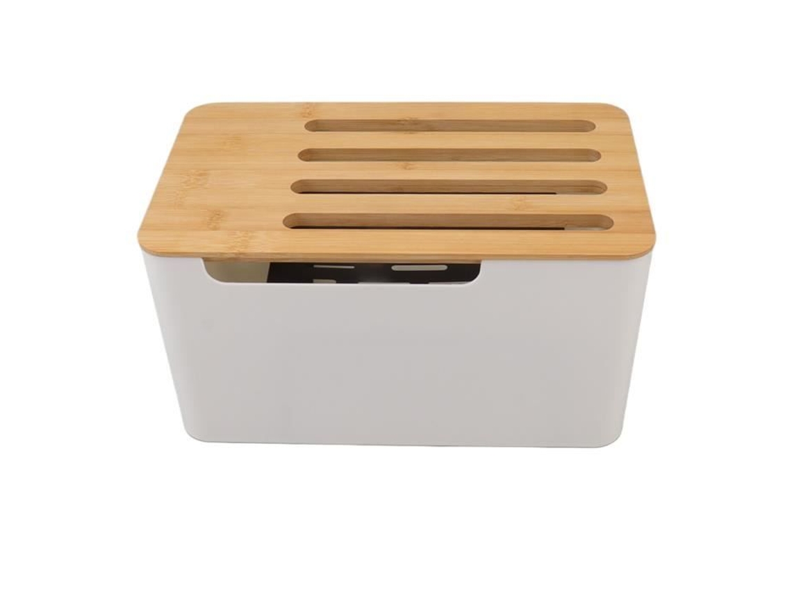 Caixa de Armazenamento de Roteador HURRISE Caixa de Armazenamento de Roteador Wifi Espaço Grande Multi-Furo Bit Cobertura de Bambu para Casa Wifi