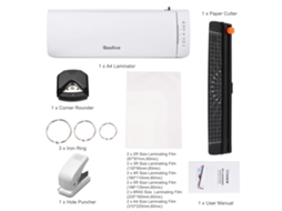 Máquina De Laminar De Escritório Sl988 A4 6 Em 1 Com Cortadora, Perfuradora E Rodillos Quentes E Frios 9 Polegadas