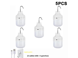 Luminária Led Externa Recarregável com Gancho MDUG (5 Unidades 80w)
