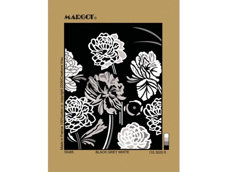 Canevas Pénélope Preto Antigo Cinza Branco 50x65cm Margot