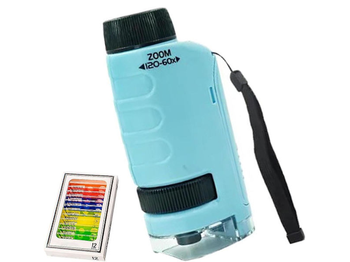 Microscópio Portátil Mini Labsters, Miniscópio com Lente Óptica Hd, Microscópio de Bolso Mini Labsters, Presente para Crianças, Azul BRILVIBERA