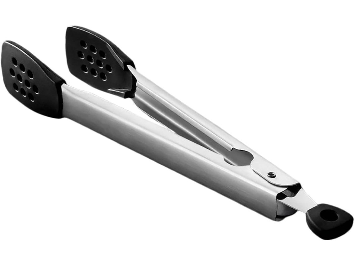Clipe Para Churrasco Em Aço Inoxidável Prateado Com Silicone, Multifuncional Para Carnes E Frutas, Resistente Ao Calor